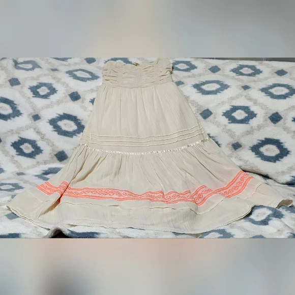 Free People Ivory Strapless Smocked Gauze Maxi Dress Size Small Petite - Picture 6 of 9